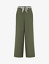 Pantalon ample uni et ceinturé - Kaki - 1