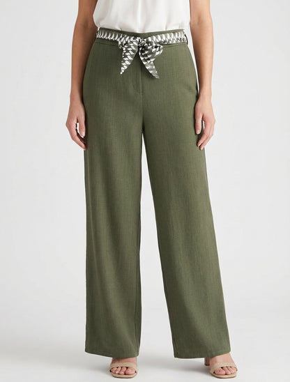 Pantaloni ampi uniti e cintati - Cachi