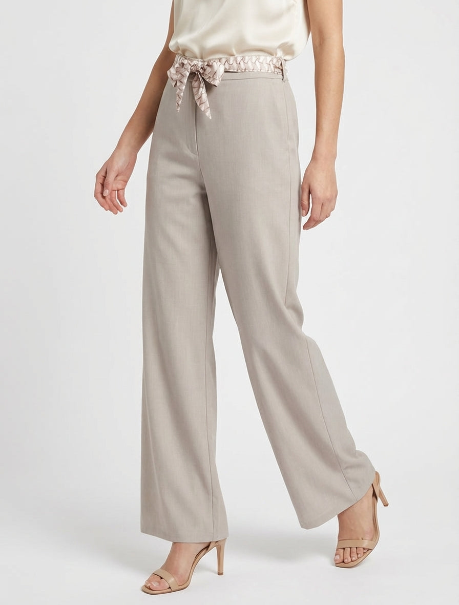 Pantaloni ampi uniti e cintati - Talpa chiaro