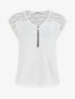 Top droit à zip et dentelle - Blanc - 1