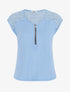 Top droit à zip et dentelle - Bleu ciel - 1