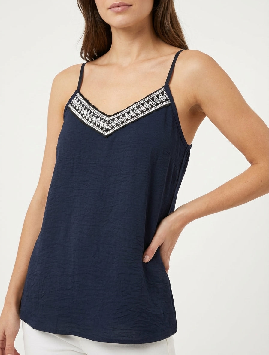 Cardigan con scollo a V ricamato - Marina