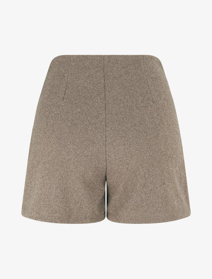 Short coupe ajustée en tweed - Taupe - 2