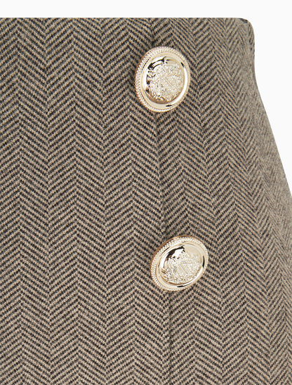 Short coupe ajustée en tweed - Taupe - 3