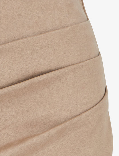 Jupe courte en suédine - Beige - 3