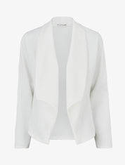 Veste en suédine droite à col châle - Blanc - 1