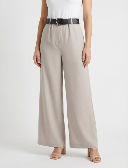 Pantalone ampio a vita alta. - Talpa chiaro