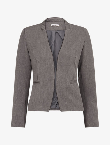 Veste ouverte à liseret - Gris foncé - 4