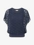 Top boule en dentelle - Marine - 1