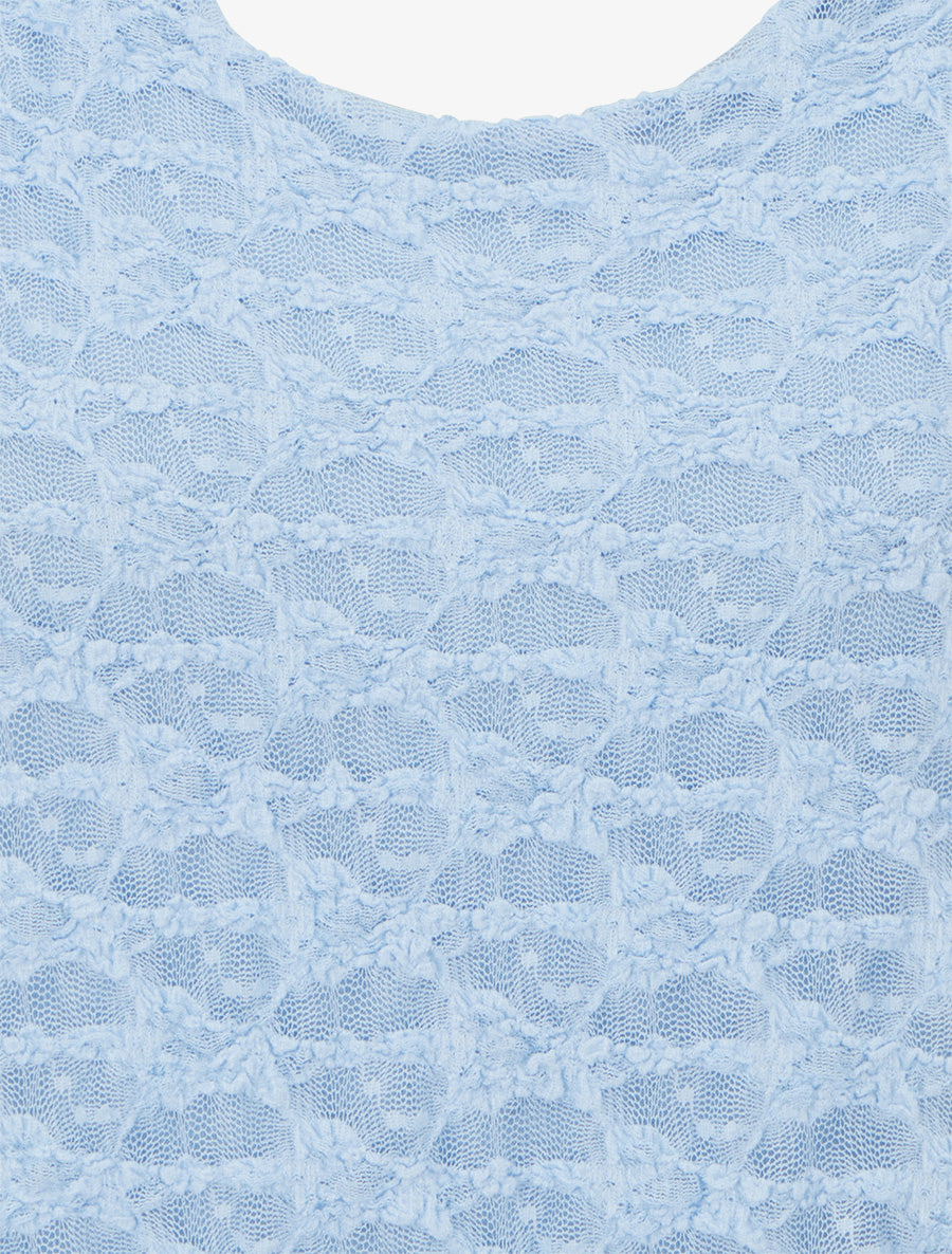 Top boule en dentelle - Bleu ciel - 3