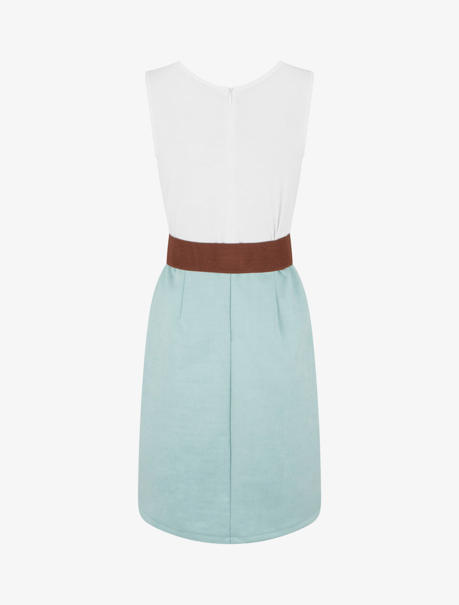 Robe bimatière à zip - Vert d&