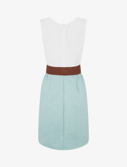 Robe bimatière à zip - Vert d&