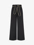 Pantalon ceinturé à détail irisé - Noir - 1