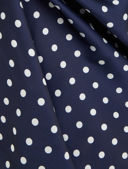 Caraco satiné imprimé à pois - Marine - 3