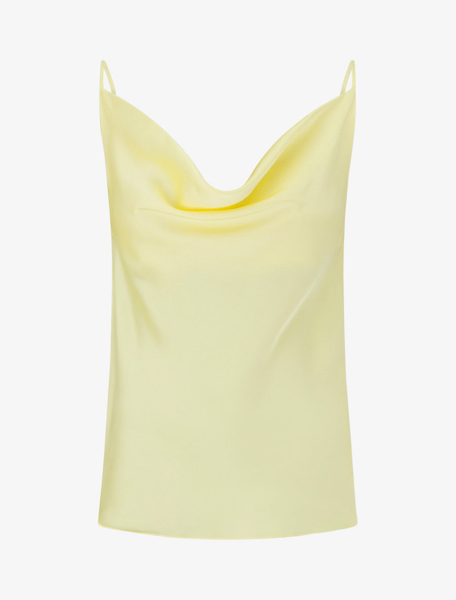 Caraco satiné à col bénitier - Jaune pâle - 1