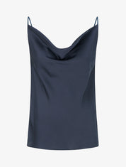 Caraco satiné à col bénitier - Marine - 1