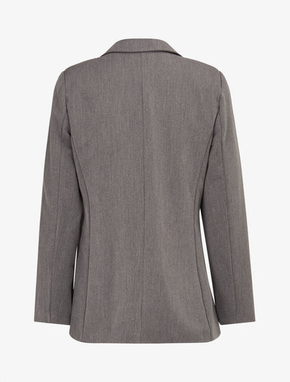 Veste basique cintrée à 1 bouton - Gris foncé - 2