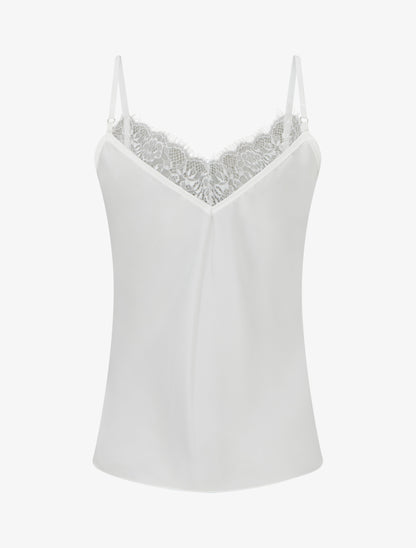 Caraco à col V en dentelle - Blanc - 2