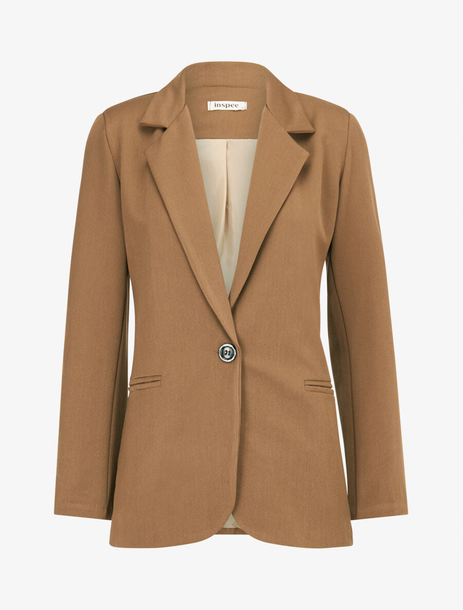 Veste basique cintrée à 1 bouton - Marron clair - 1