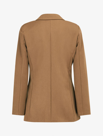 Veste basique cintrée à 1 bouton - Marron clair - 2