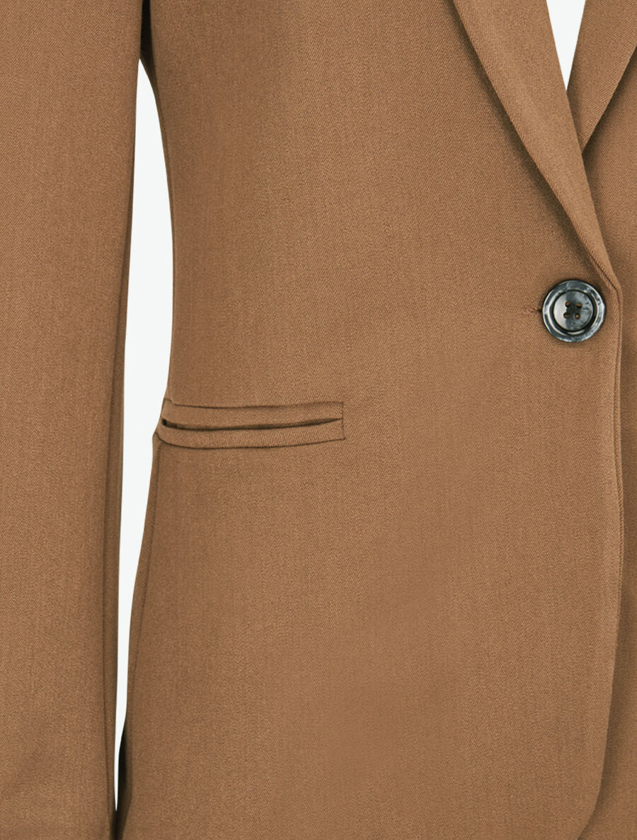 Veste basique cintrée à 1 bouton - Marron clair - 3