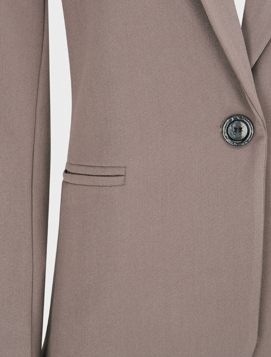 Veste basique cintrée à 1 bouton - Gris - 3