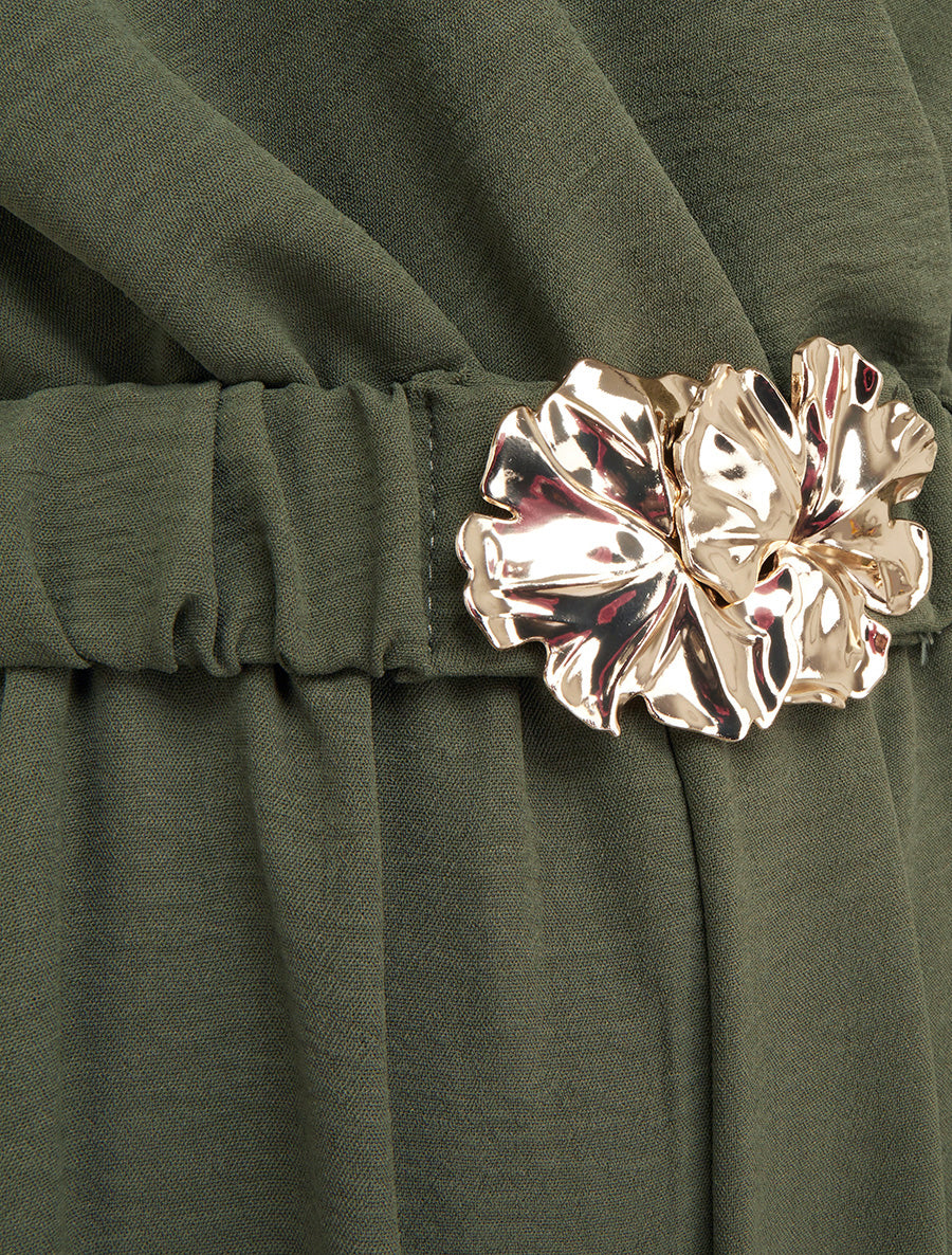 Combinaison sans manches à ceinture - Kaki - 3