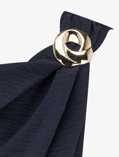 Combinaison unie à empiècement bijou - Marine - 3