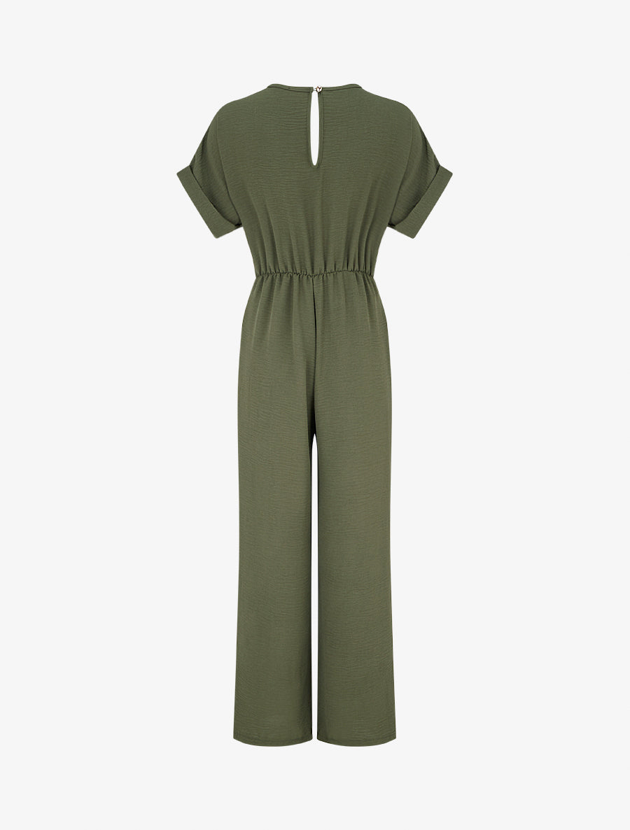 Combinaison unie à manches courtes - Kaki - 2