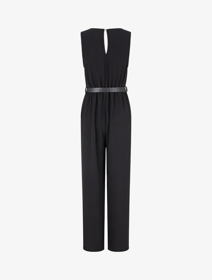 Combinaison unie à empiècement bijoux - Noir - 2