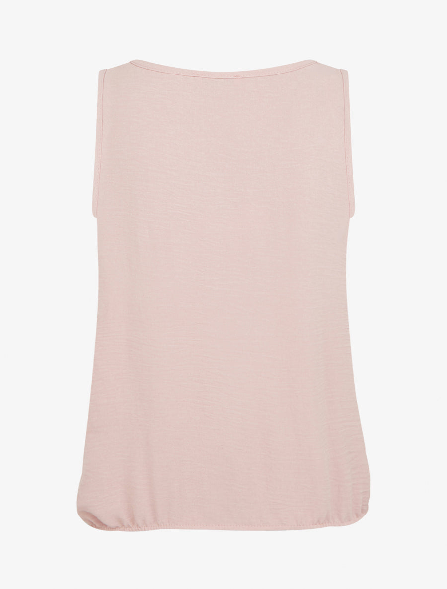 Top élastiqué à empiècement bijou - Vieux rose - 2