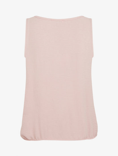 Top élastiqué à empiècement bijou - Vieux rose - 2