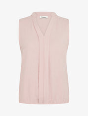 Top uni à col V - Vieux rose - 1