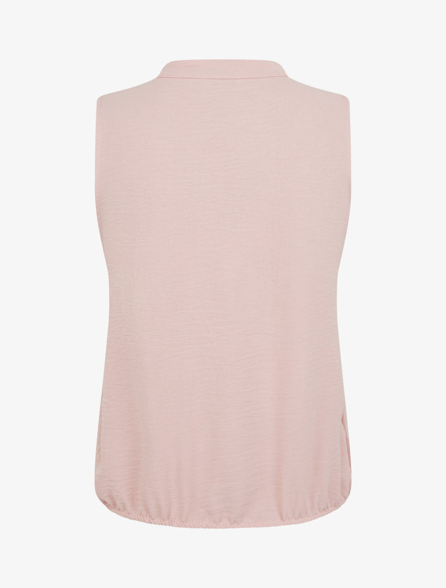 Top uni à col V - Vieux rose - 2