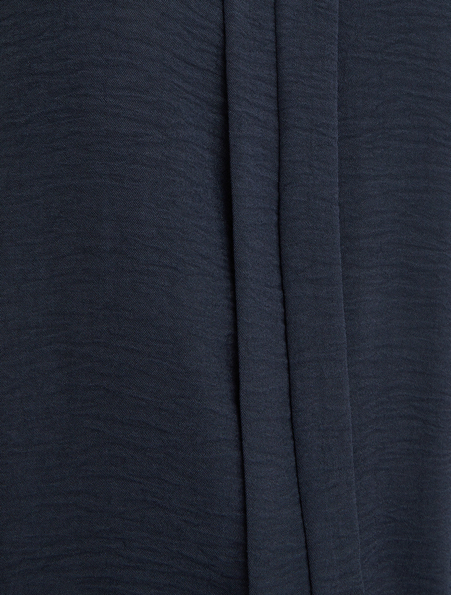 Top uni à col V - Marine - 3