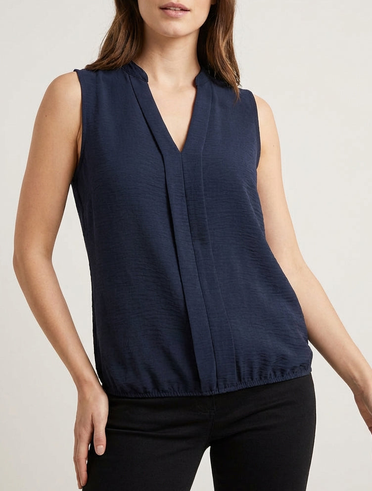 Top unito con scollo a V - Marina