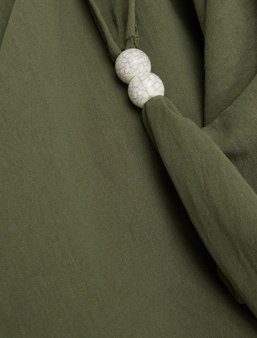 Top sans manches à empiècement bijoux - Kaki - 3