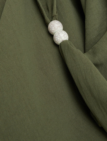 Top sans manches à empiècement bijoux - Kaki - 3