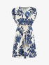 Robe mi-longue sans manches imprimé tropical - Marine - 1