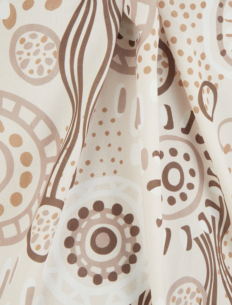 Top boule sans manches imprimé graphique - Brun - 3