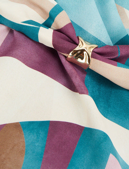 Top droit imprimé graphique à bretelles bijoux - Turquoise - 3