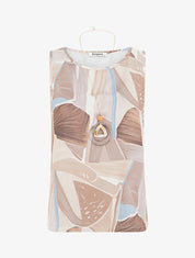 Top droit sans manches à imprimé abstrait - Beige - 1