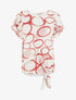 Top ample manches courtes imprimé cercles - Rouge - 1