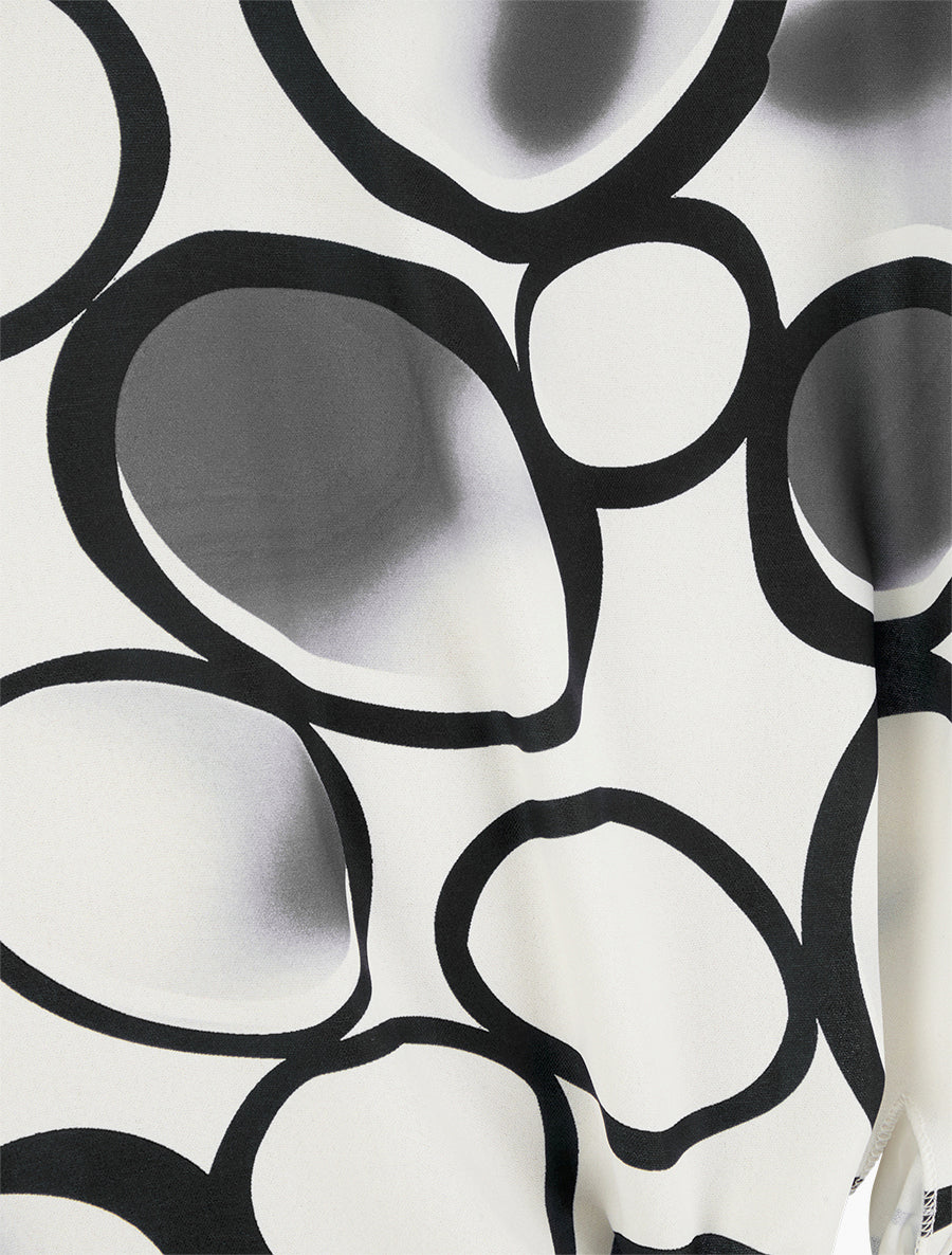 Top ample manches courtes imprimé cercles - Noir - 3