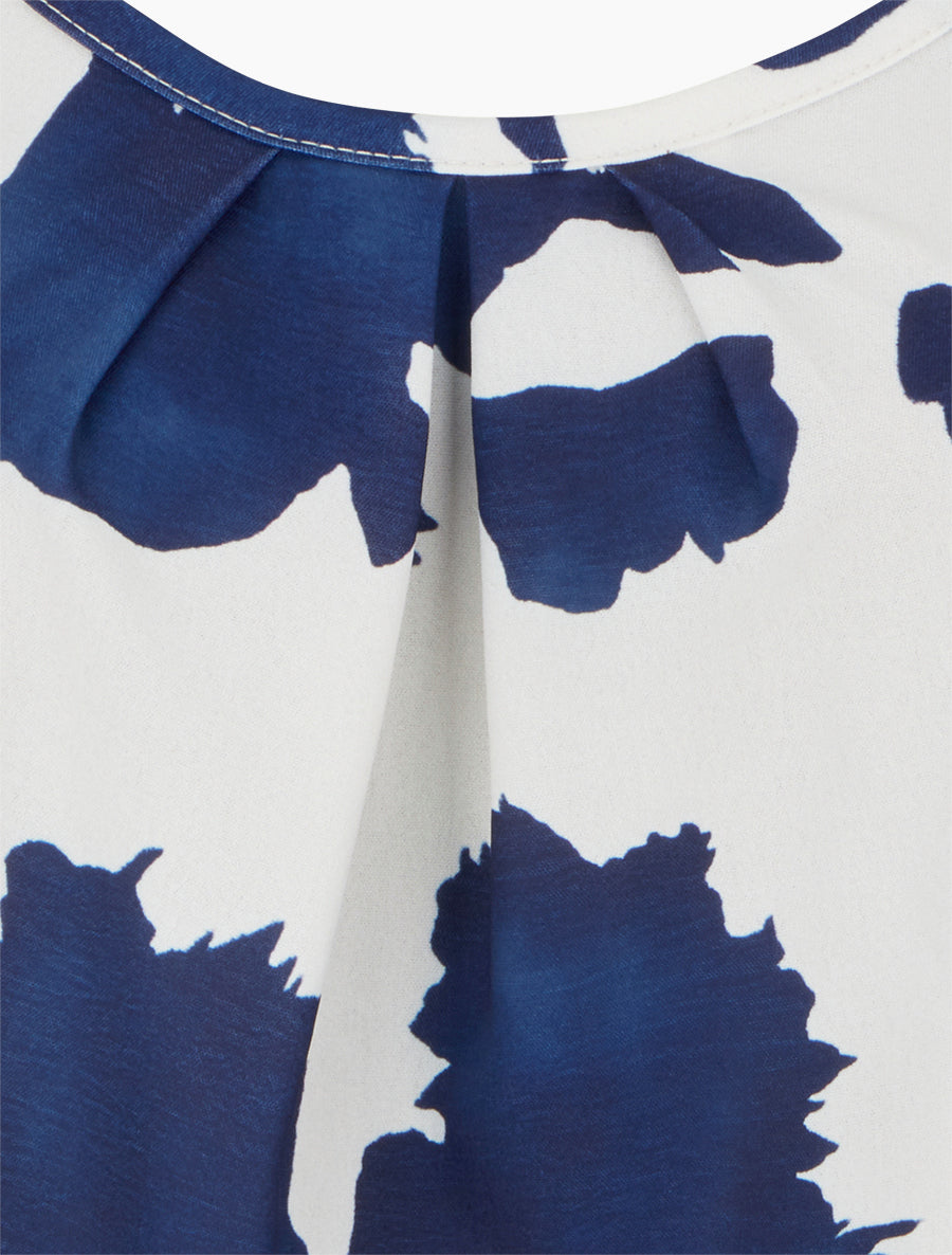 Caraco imprimé vache à bretelles métallisées - Marine - 3