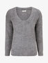 Pull en maille à col V - Gris foncé - 1