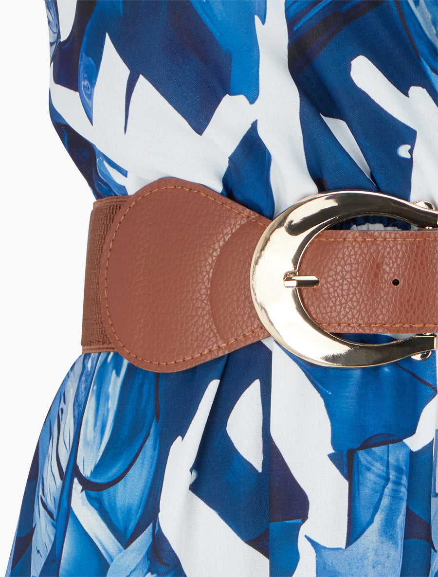 Robe sans manches imprimé fantaisie - Marine - 3