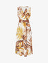 Robe sans manches imprimé feuillage - Jaune moutarde - 1