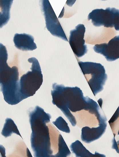 Robe sans manches imprimé léopard - Marine - 3