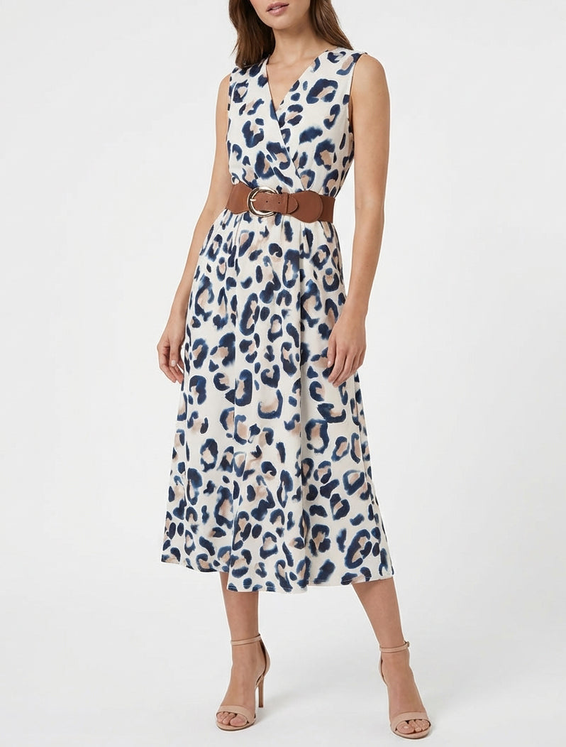 Abito senza maniche stampa leopardata - Marina